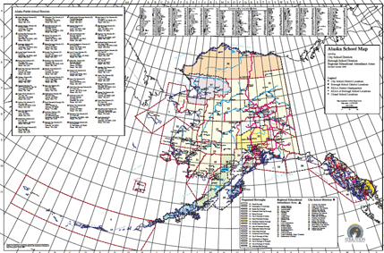 Alaska's School Districts - Detailed Map
