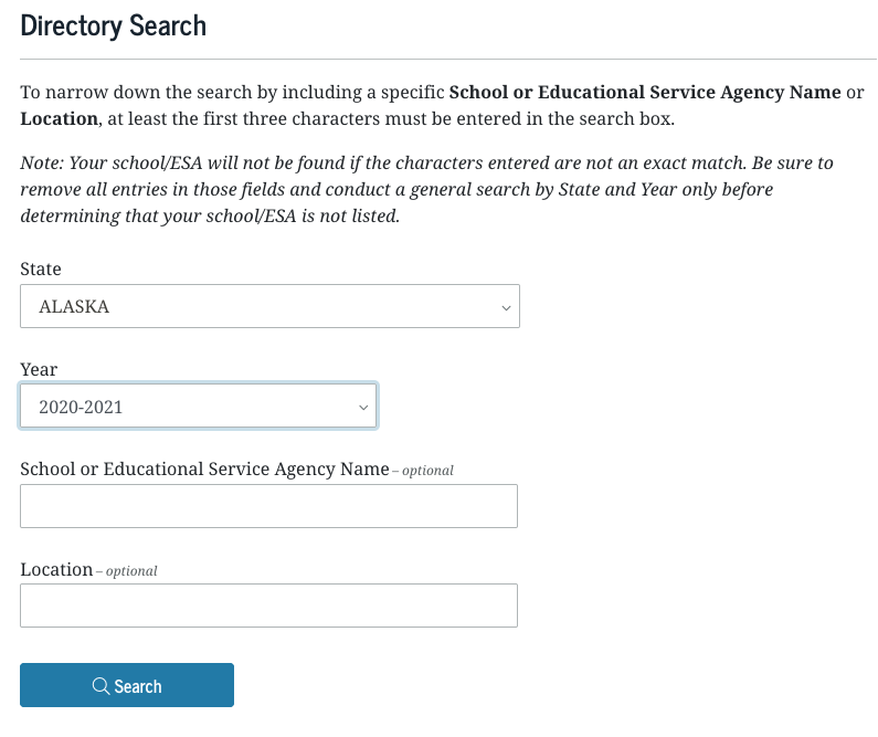 TCLI Directory Search Screen - Alaska